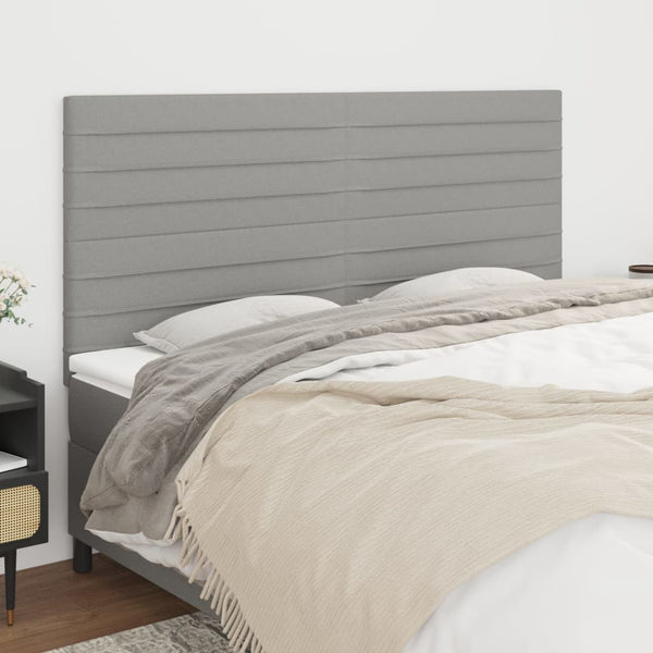 vidaXL Headboard Light Gray 180 x 5 x 118/128 cm Fabric