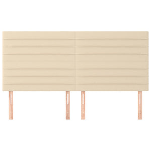 vidaXL Headboard Cream 180x5x118/128 cm Fabric