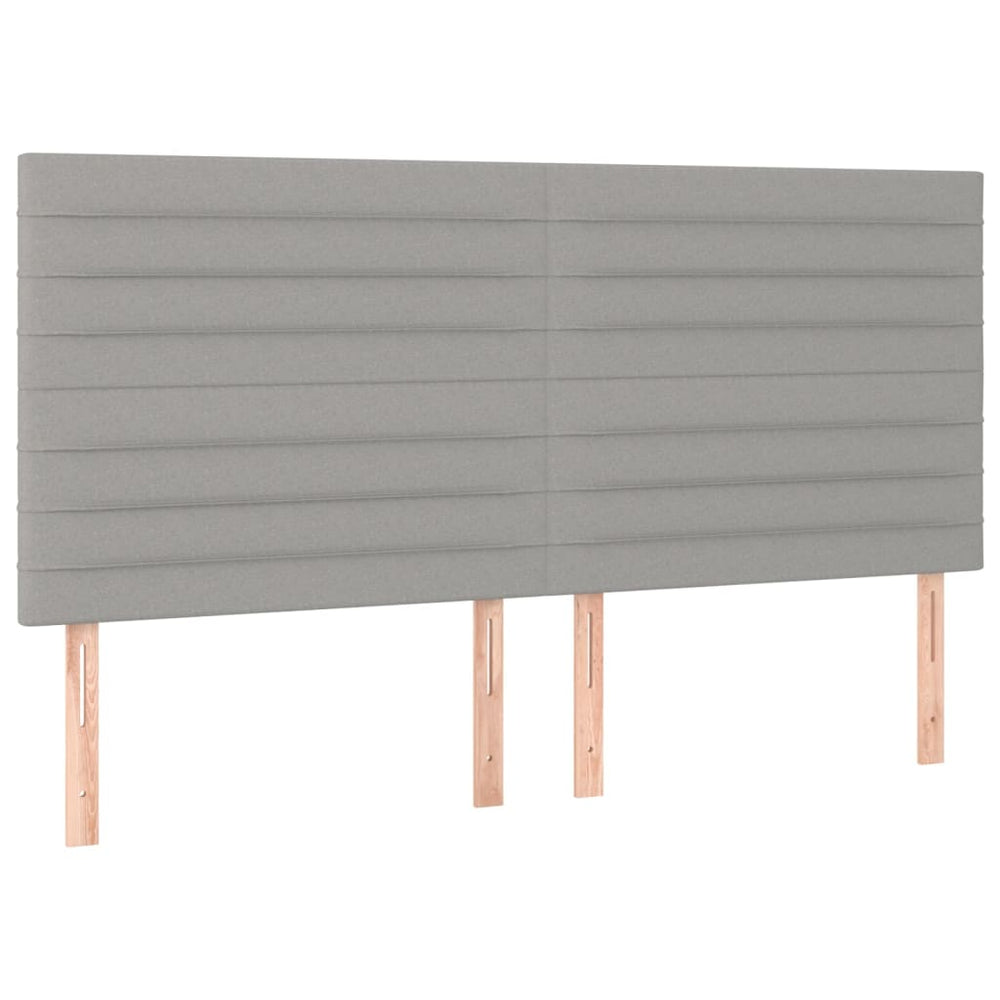 vidaXL Headboard Light Gray 200 x 5 x 118/128 cm Fabric