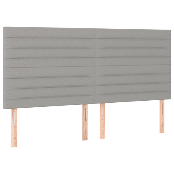 vidaXL Headboard Light Gray 200 x 5 x 118/128 cm Fabric