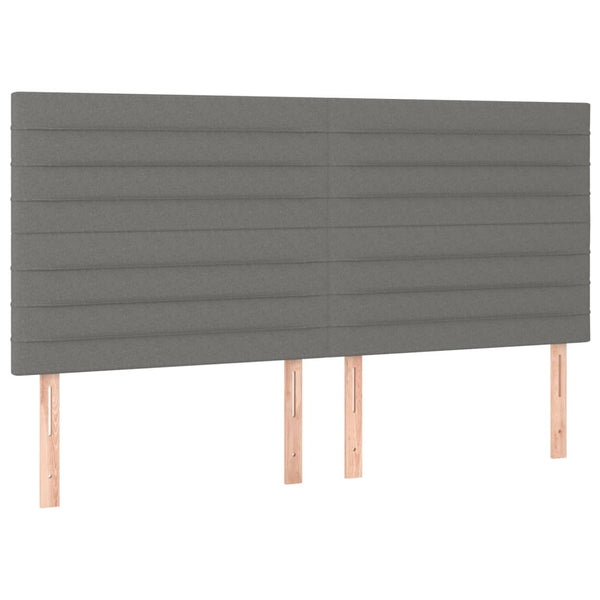 vidaXL Headboard Dark Grey 200 x 5 x 118/128 cm Fabric