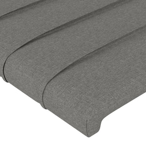 vidaXL Headboard Dark Grey 200 x 5 x 118/128 cm Fabric