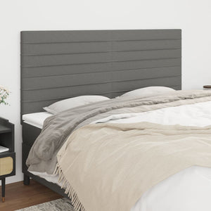 vidaXL Headboard Dark Grey 200 x 5 x 118/128 cm Fabric