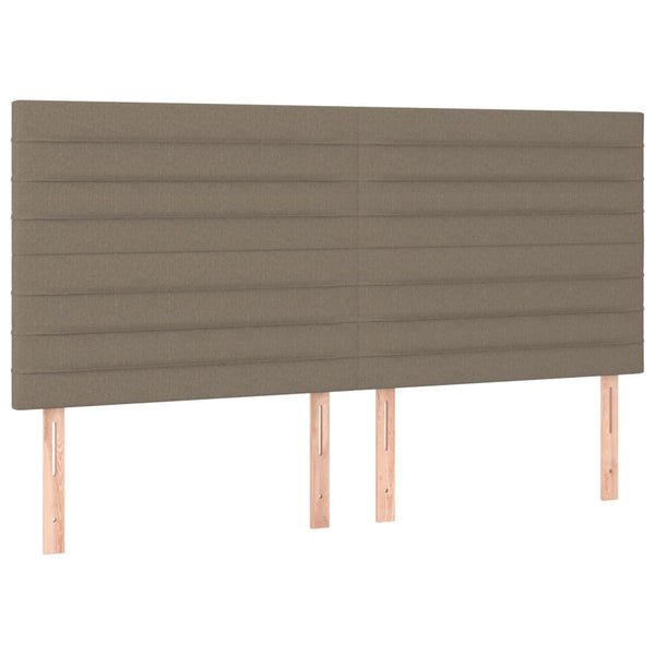 vidaXL Headboard Taupe 200 x 5 x 118/128 cm Fabric