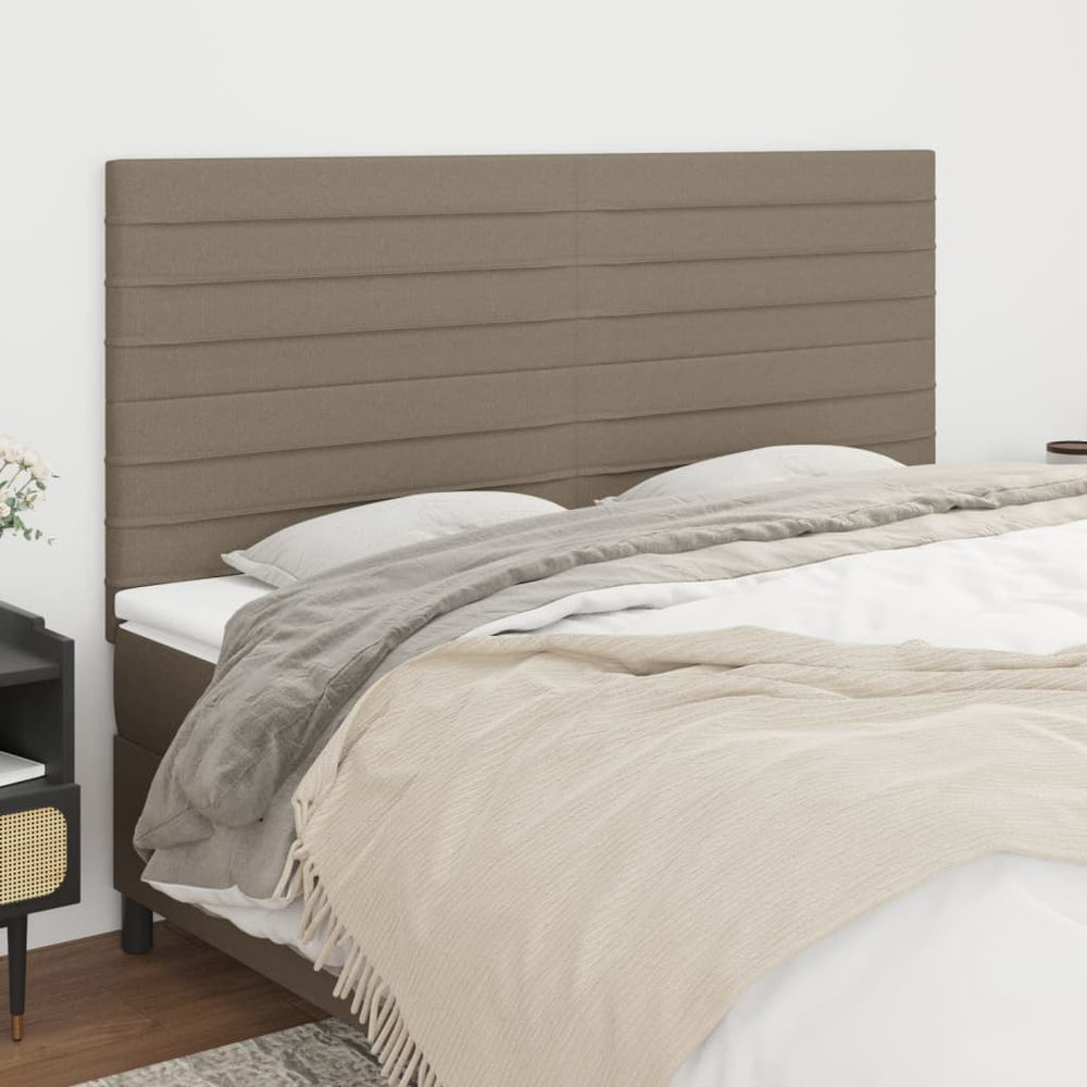 vidaXL Headboard Taupe 200 x 5 x 118/128 cm Fabric