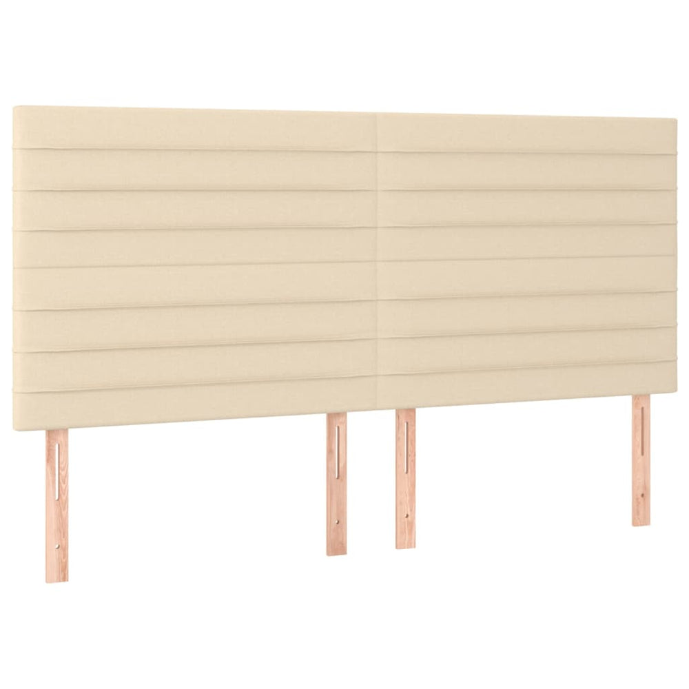 vidaXL Headboard Cream 200 x 5 x 118/128 cm Fabric