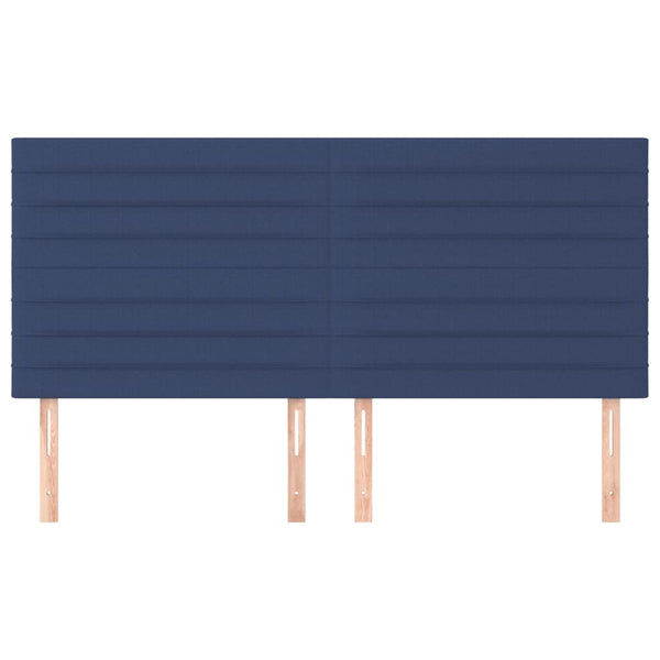 vidaXL Headboard Blue 200 x 5 x 118/128 cm Fabric