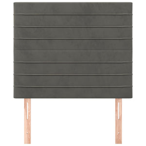 vidaXL Headboard Dark Grey 80 x 5 x 118/128 cm Velvet