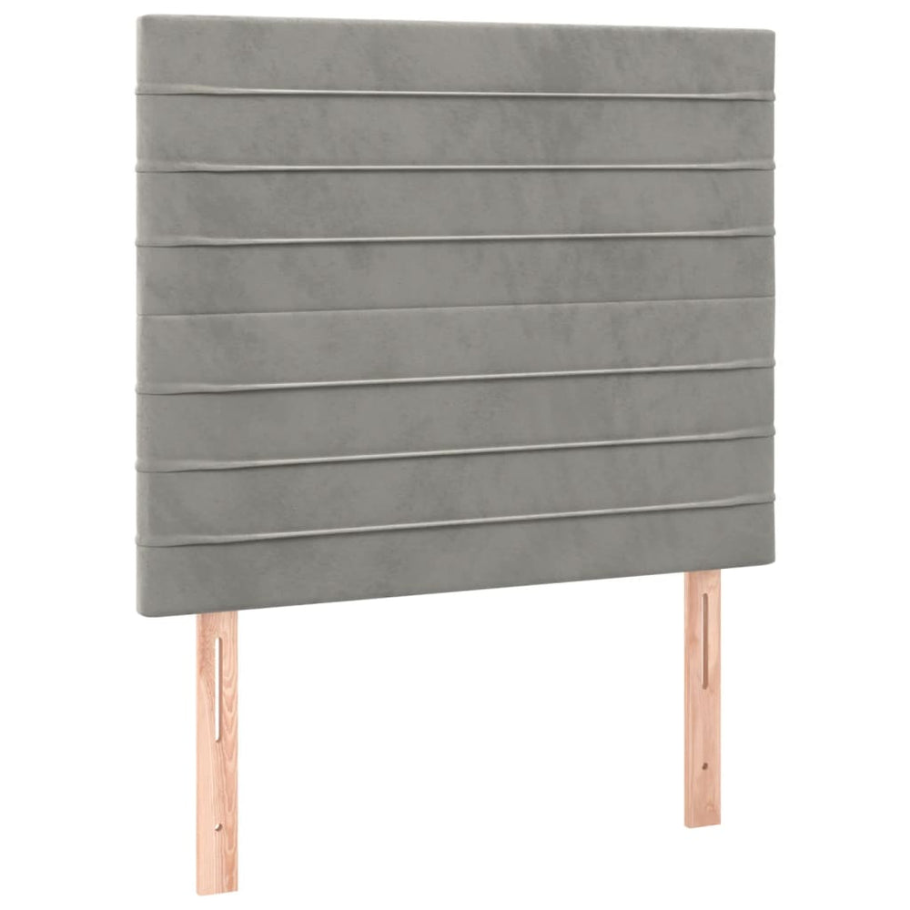 vidaXL Headboard Light Gray 90x5x118/128 cm Velvet