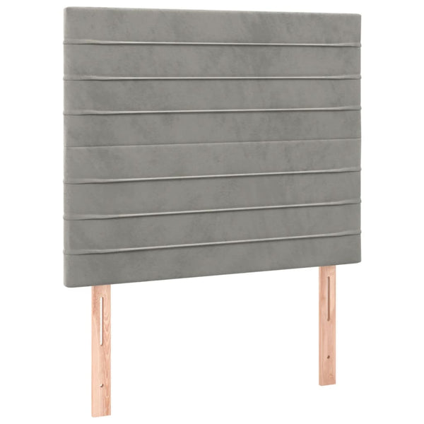 vidaXL Headboard Light Gray 90x5x118/128 cm Velvet