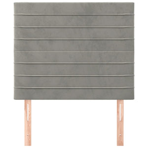 vidaXL Headboard Light Gray 90x5x118/128 cm Velvet