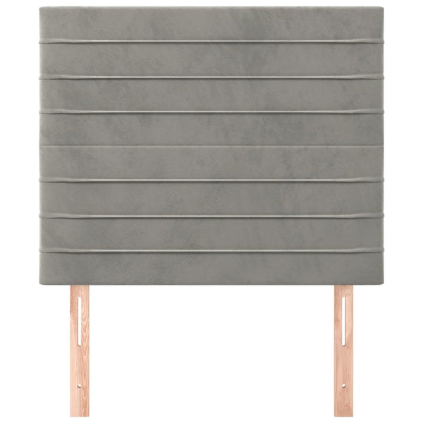 vidaXL Headboard Light Gray 90x5x118/128 cm Velvet