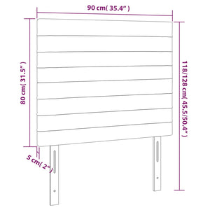vidaXL Headboard Black 90x5x118/128 cm Velvet