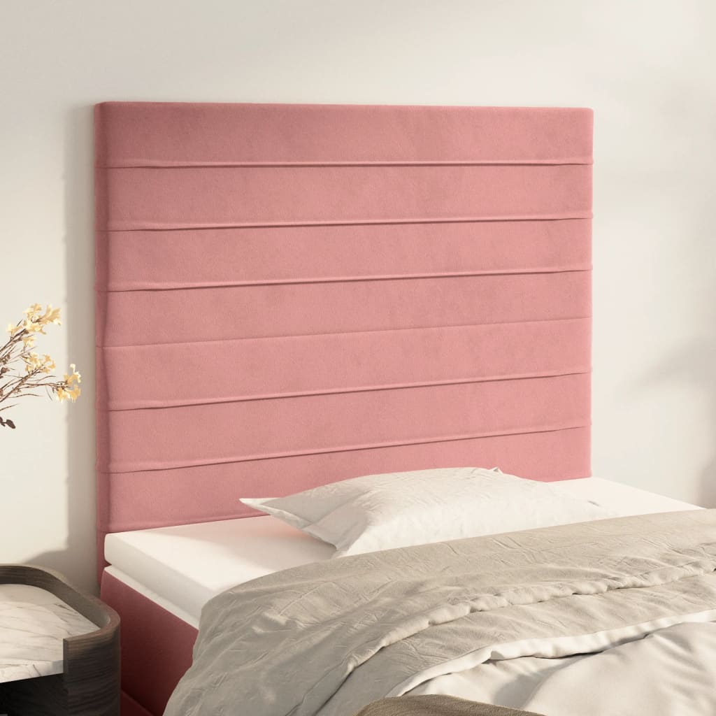 vidaXL Headboard Pink 90x5x118/128 cm Velvet