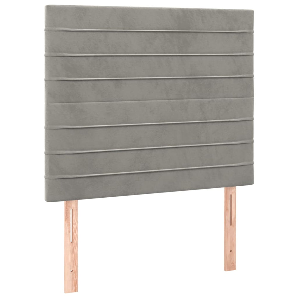 vidaXL Headboard Light Gray 100 x 5 x 118/128 cm Velvet