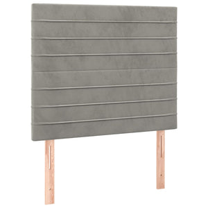 vidaXL Headboard Light Gray 100 x 5 x 118/128 cm Velvet