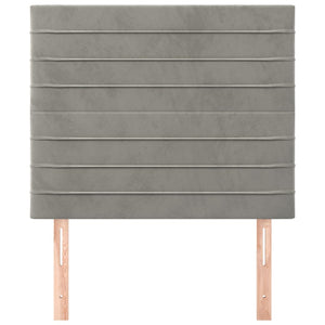 vidaXL Headboard Light Gray 100 x 5 x 118/128 cm Velvet