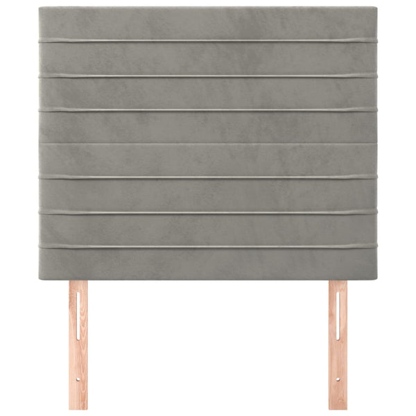 vidaXL Headboard Light Gray 100 x 5 x 118/128 cm Velvet