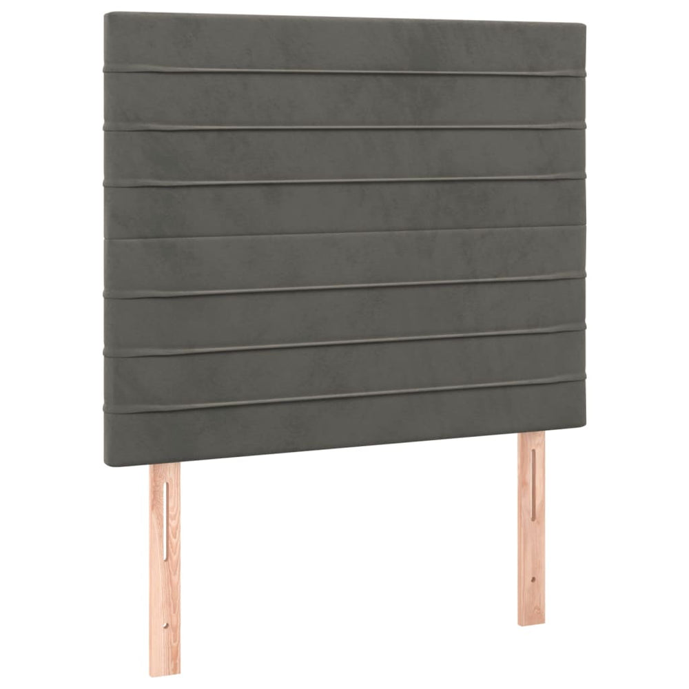 vidaXL Headboard Dark Grey 100 x 5 x 118/128 cm Velvet