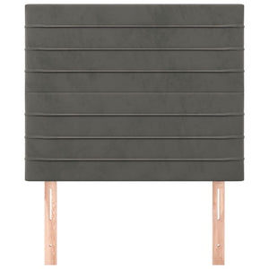 vidaXL Headboard Dark Grey 100 x 5 x 118/128 cm Velvet