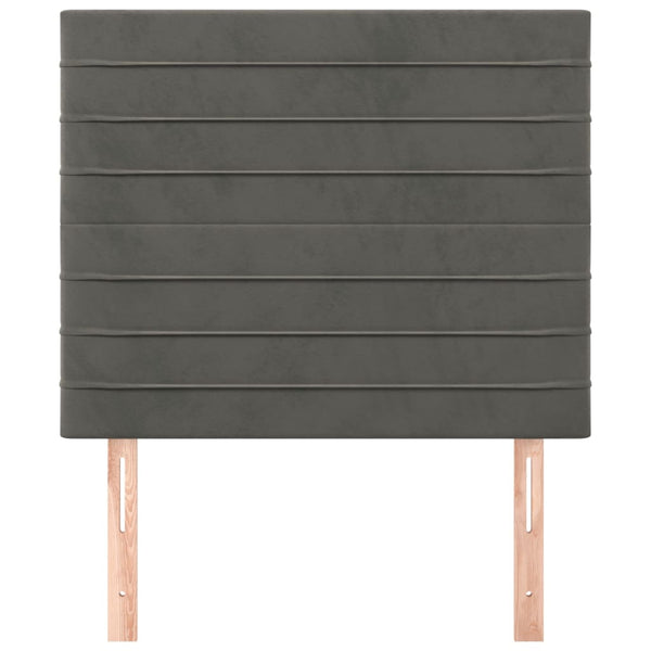 vidaXL Headboard Dark Grey 100 x 5 x 118/128 cm Velvet