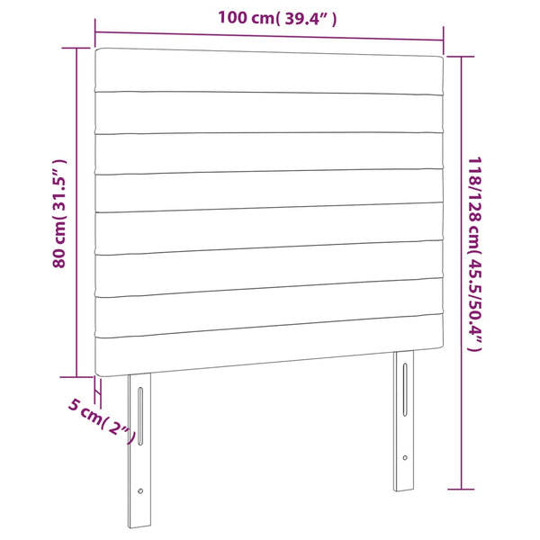 vidaXL Headboard Pink 100 x 5 x 118/128 cm Velvet