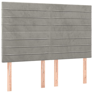 vidaXL Headboard Light Gray 144x5x118/128 cm Velvet
