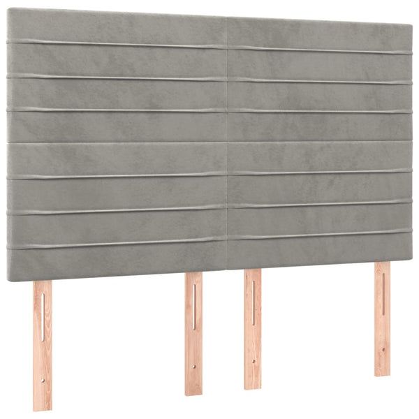 vidaXL Headboard Light Gray 144x5x118/128 cm Velvet