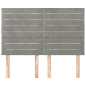 vidaXL Headboard Light Gray 144x5x118/128 cm Velvet