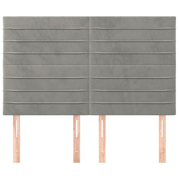 vidaXL Headboard Light Gray 144x5x118/128 cm Velvet
