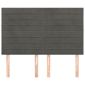 vidaXL Headboard Dark Grey 144 x 5 x 118/128 cm Velvet