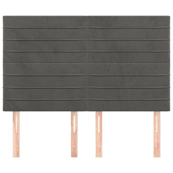vidaXL Headboard Dark Grey 144 x 5 x 118/128 cm Velvet