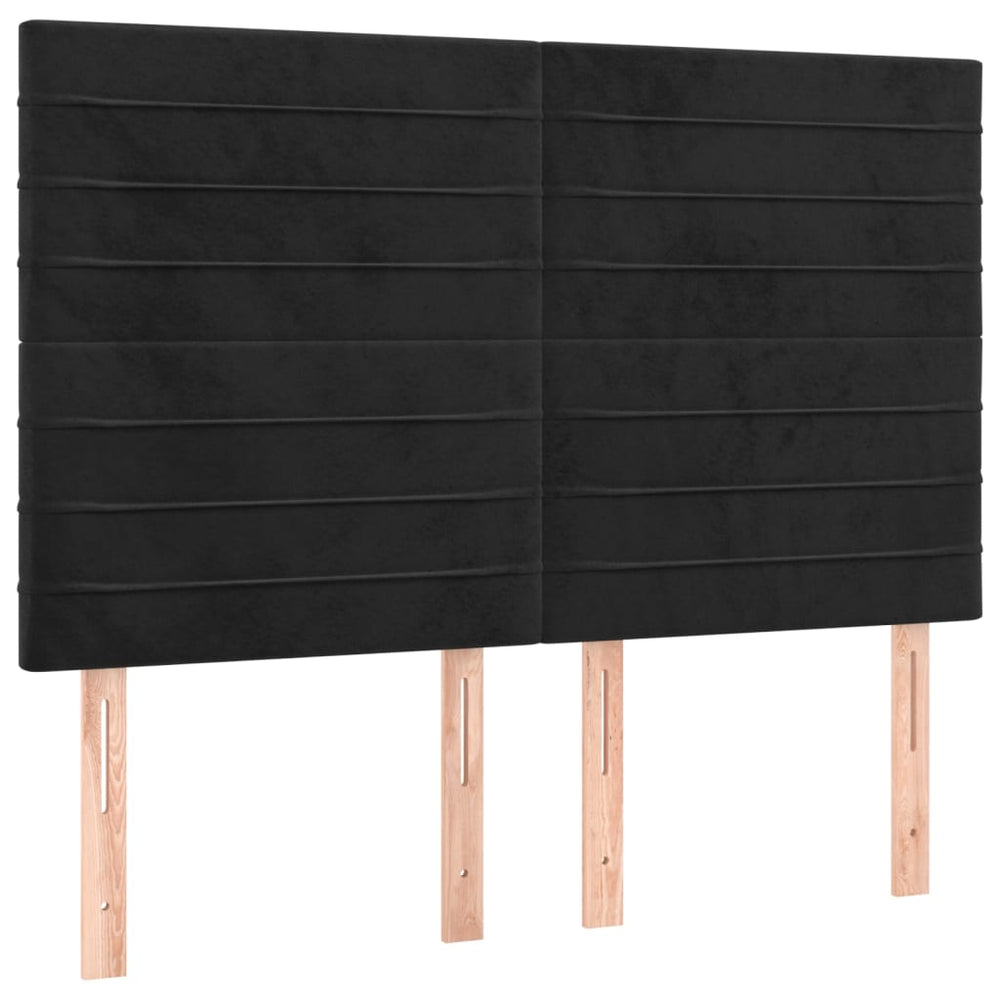 vidaXL Headboard Black 144x5x118/128 cm Velvet