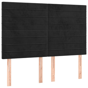vidaXL Headboard Black 144x5x118/128 cm Velvet