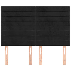 vidaXL Headboard Black 144x5x118/128 cm Velvet