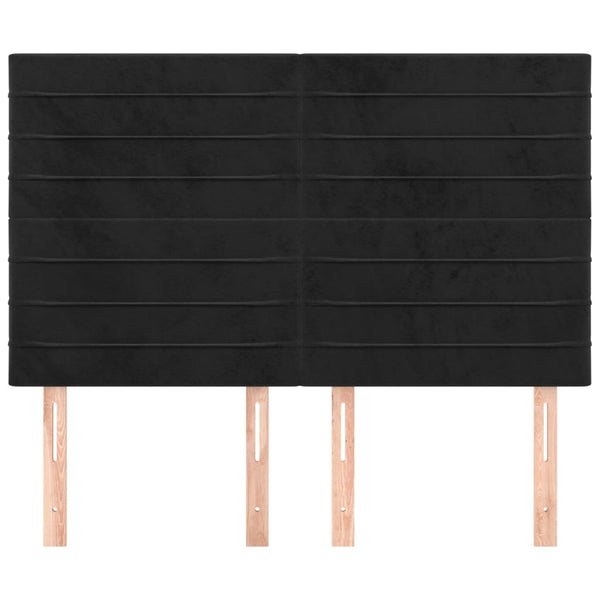 vidaXL Headboard Black 144x5x118/128 cm Velvet