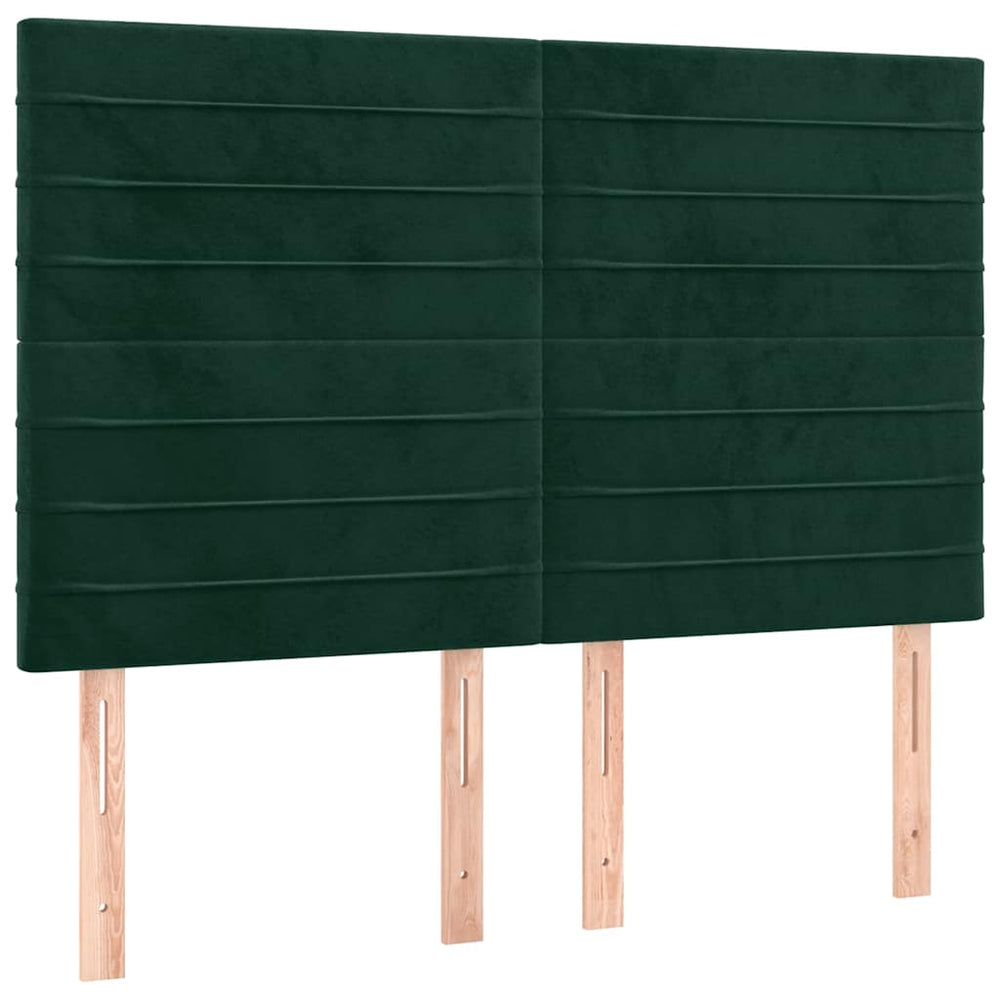vidaXL Headboard Dark Green 144x5x118/128 cm Velvet
