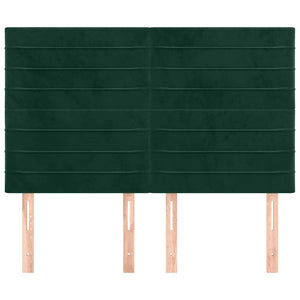 vidaXL Headboard Dark Green 144x5x118/128 cm Velvet