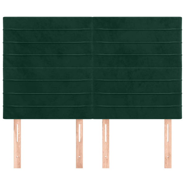 vidaXL Headboard Dark Green 144x5x118/128 cm Velvet