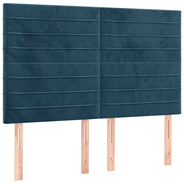 vidaXL Headboard Dark Blue 144x5x118/128 cm Velvet
