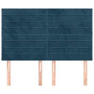 vidaXL Headboard Dark Blue 144x5x118/128 cm Velvet