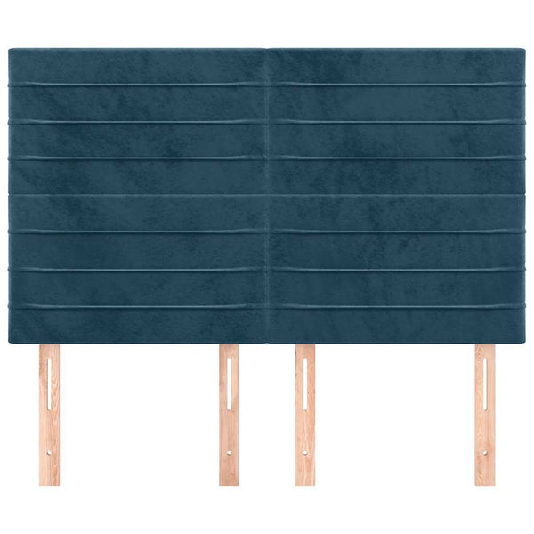 vidaXL Headboard Dark Blue 144x5x118/128 cm Velvet