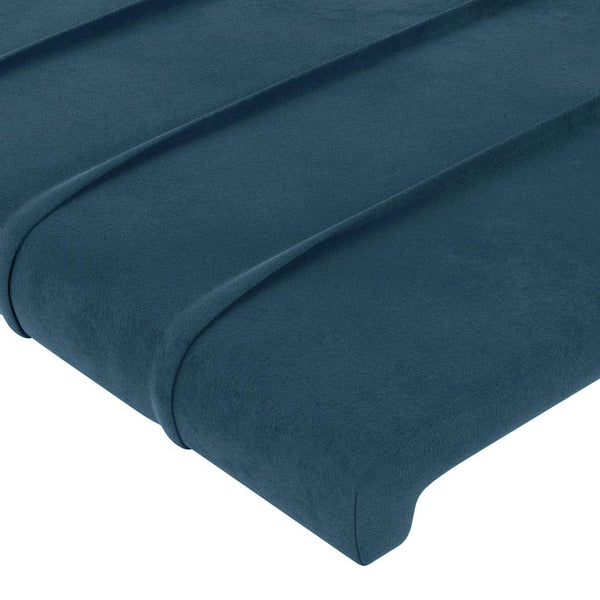 vidaXL Headboard Dark Blue 144x5x118/128 cm Velvet