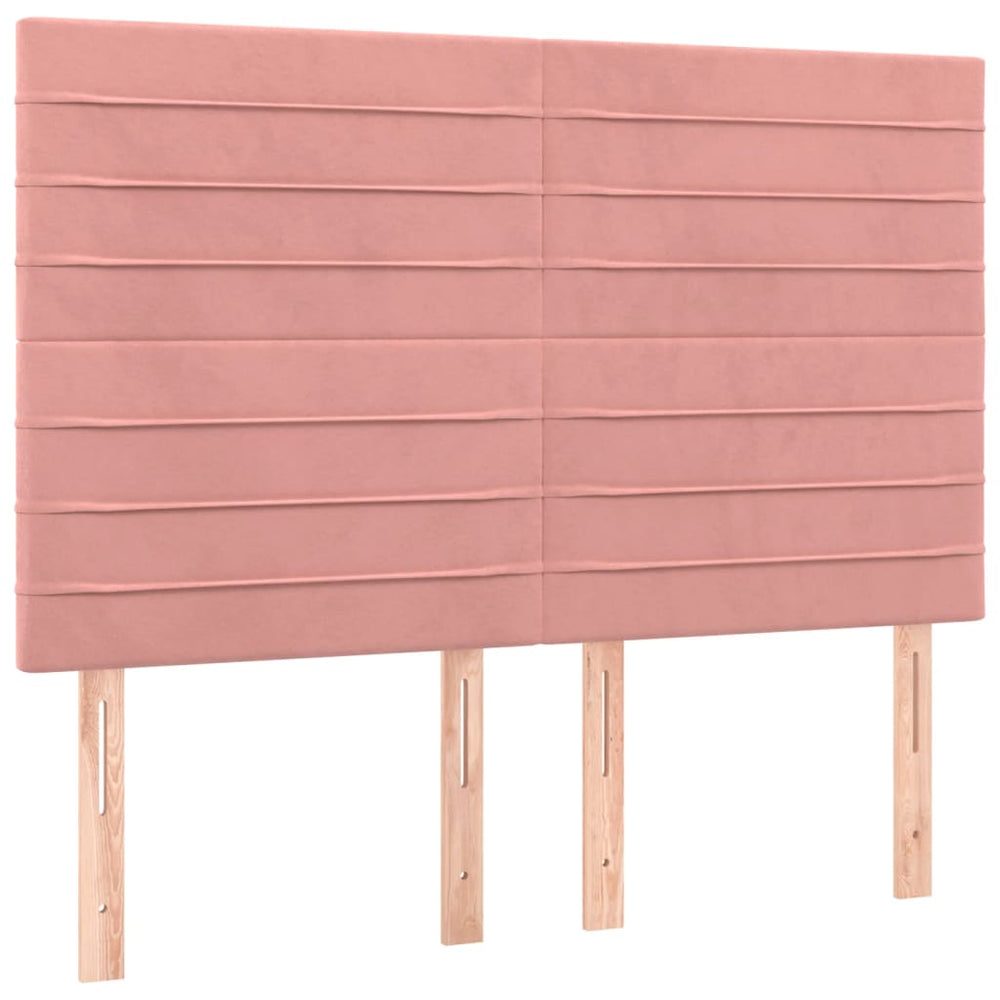 vidaXL Headboard Pink 144x5x118/128 cm Velvet