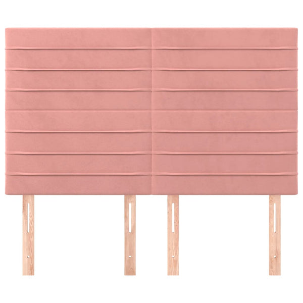 vidaXL Headboard Pink 144x5x118/128 cm Velvet