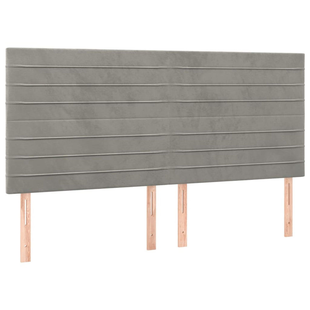 vidaXL Headboard Light Gray 160 x 5 x 118/128 cm Velvet