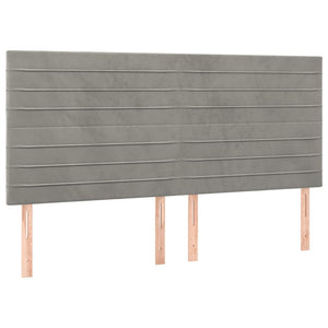 vidaXL Headboard Light Gray 160 x 5 x 118/128 cm Velvet