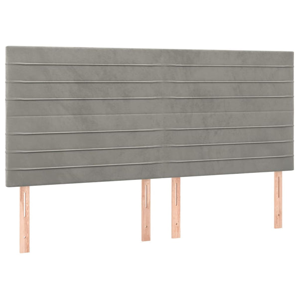 vidaXL Headboard Light Gray 160 x 5 x 118/128 cm Velvet