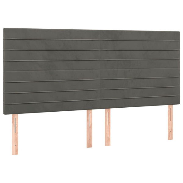 vidaXL Headboard Dark Grey 160 x 5 x 118/128 cm Velvet