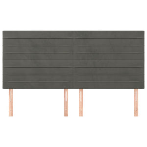 vidaXL Headboard Dark Grey 160 x 5 x 118/128 cm Velvet